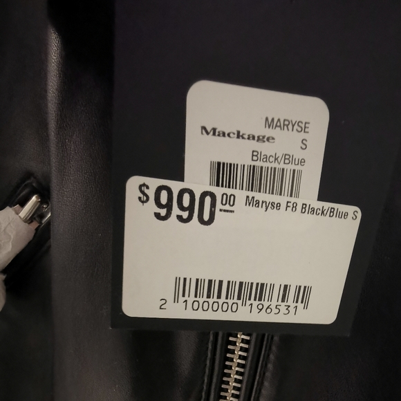 Mackage leather jacket removable BLUE fur collar - Picture 5 of 7